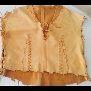 100 % Leather Skirt & Top Size 6/7